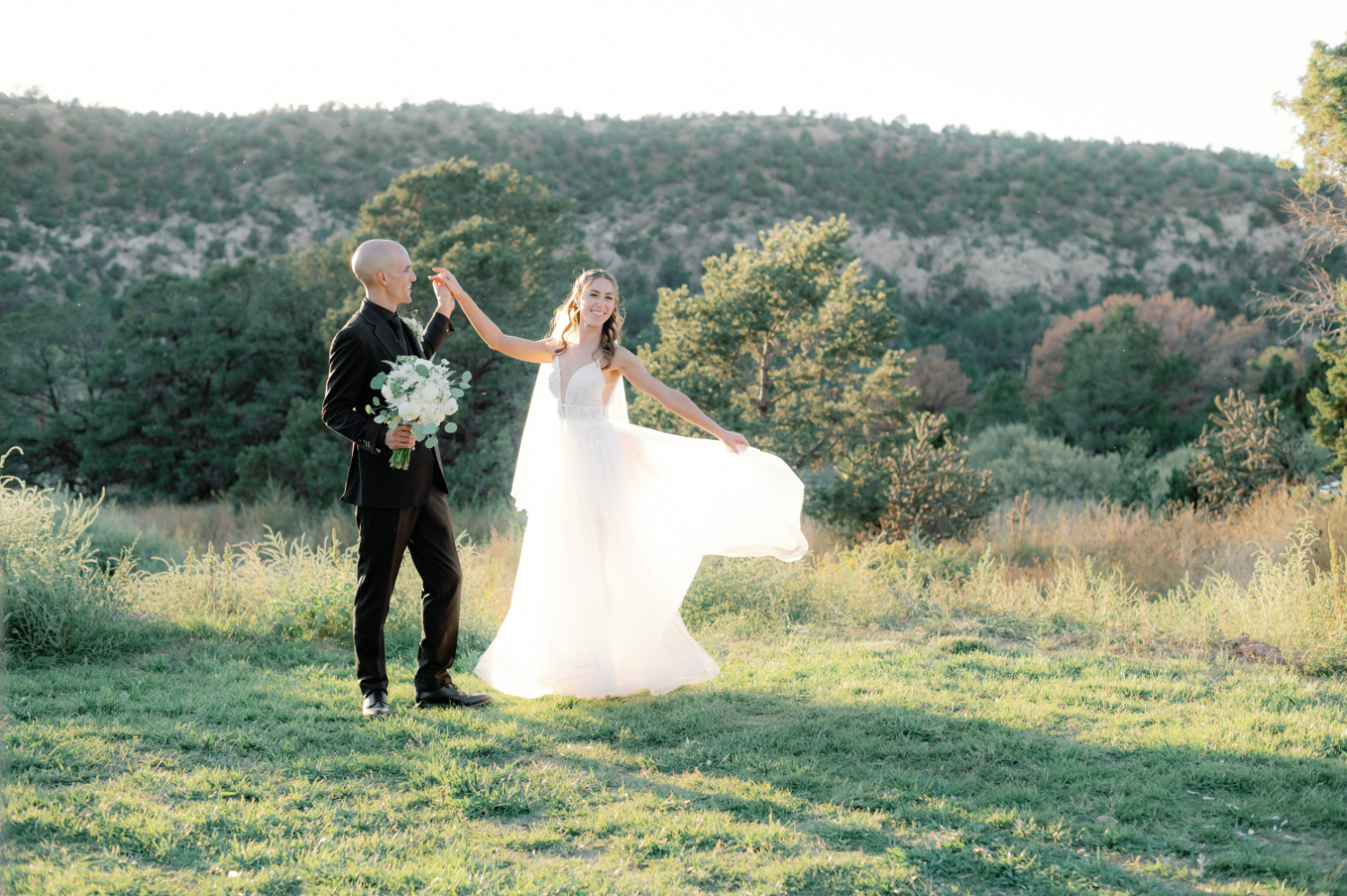 bride and groom during their wedding timeline