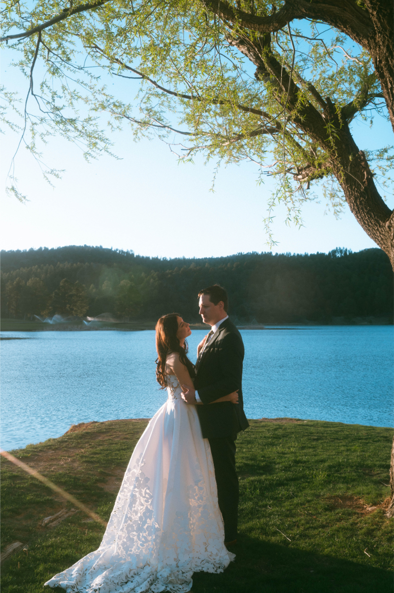 Bride and groom celebrate with unconventional wedding ideas.