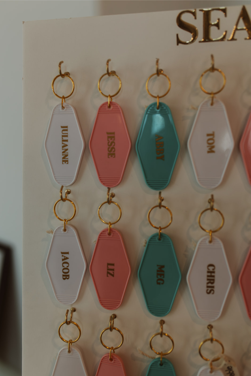 Custom seating chart for fall wedding in New Mexico.