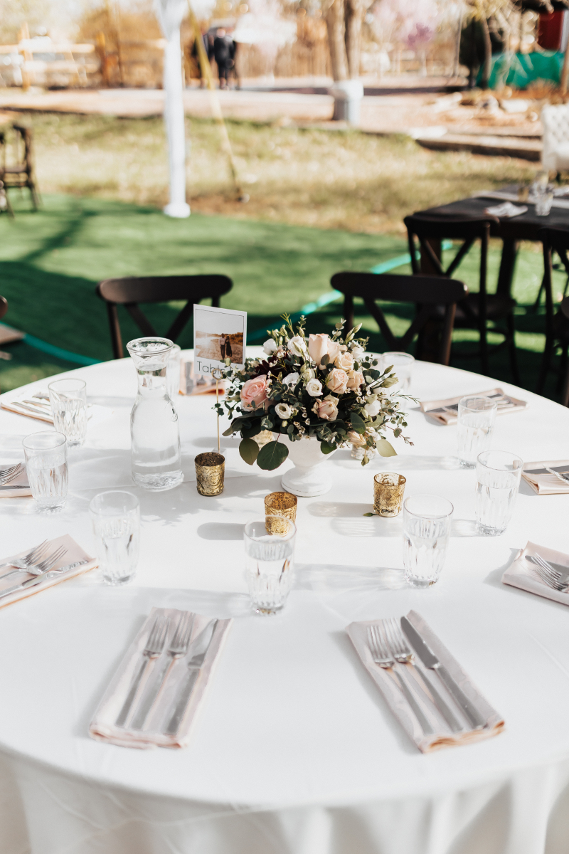Wedding reception tablescape.