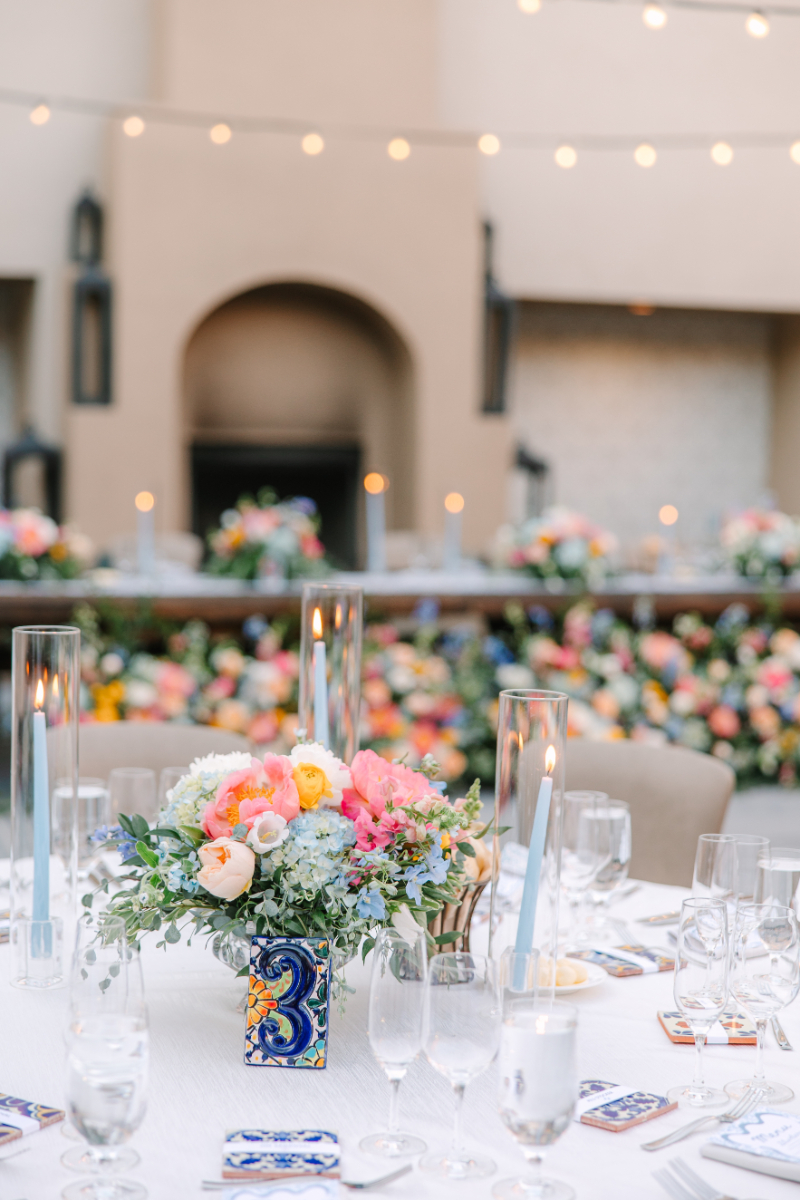 Arrangements made by one of the best Albuquerque florists, for a wedding in New Mexico.