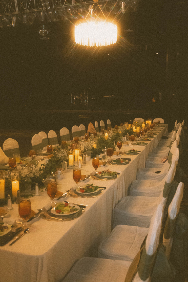 Inn of Mountain Gods decorated for wedding reception.