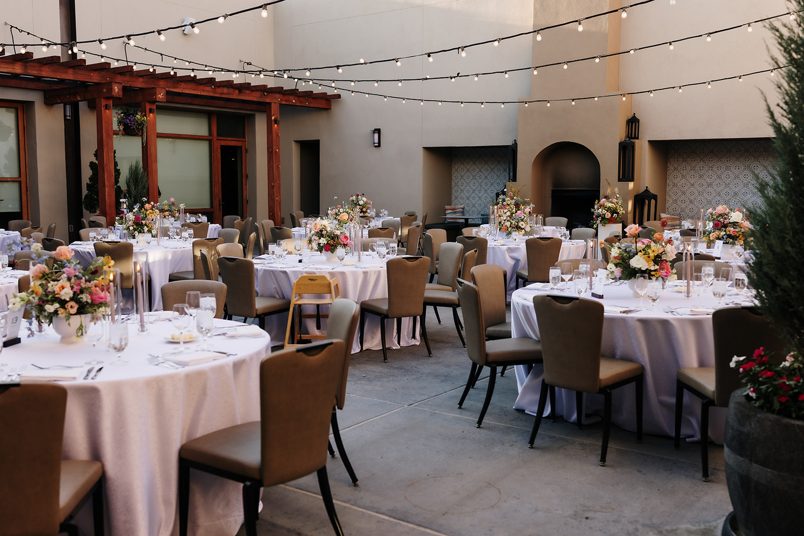 Reception set up at Four Seasons Santa Fe, perfect inspiration for a wedding vision board.