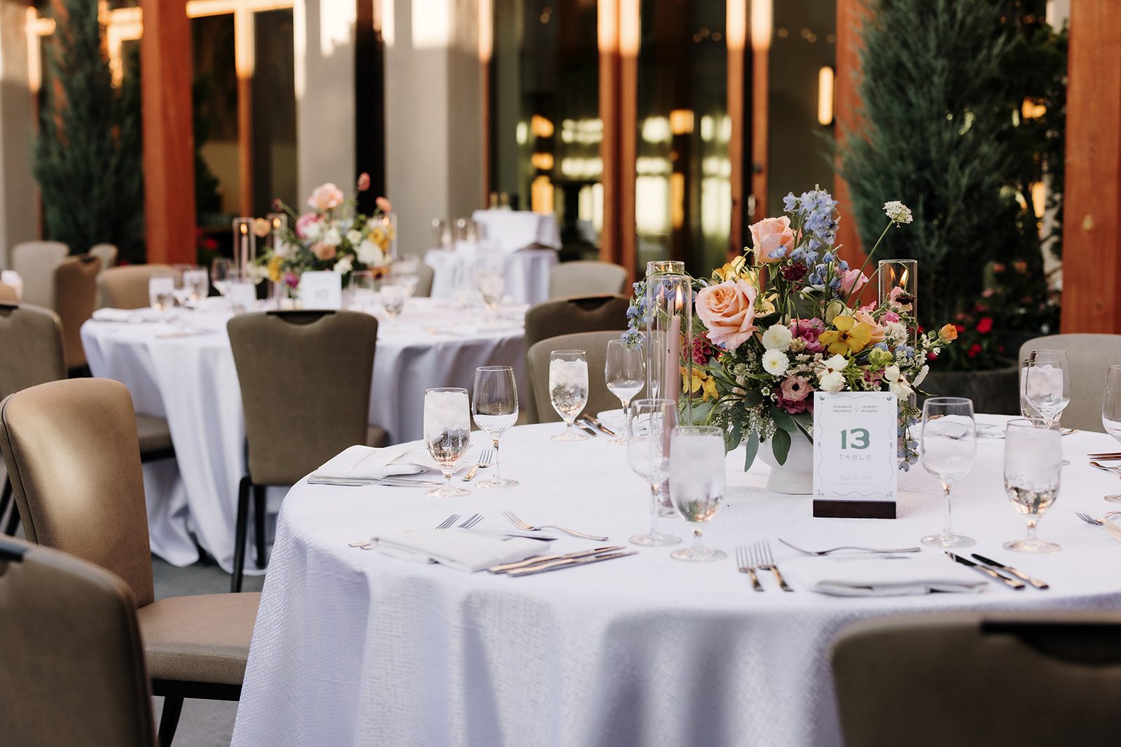 Reception table setting for Four Seasons Santa Fe.