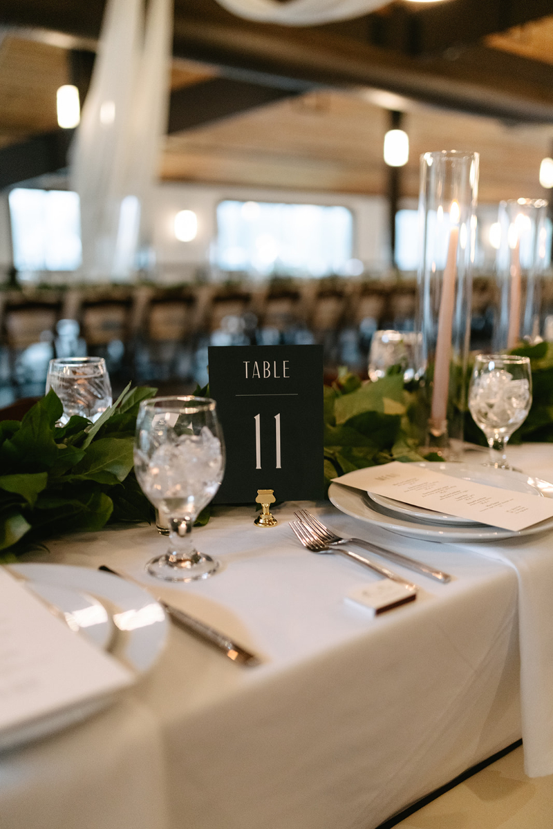 Table setting for wedding reception in Knoxville.