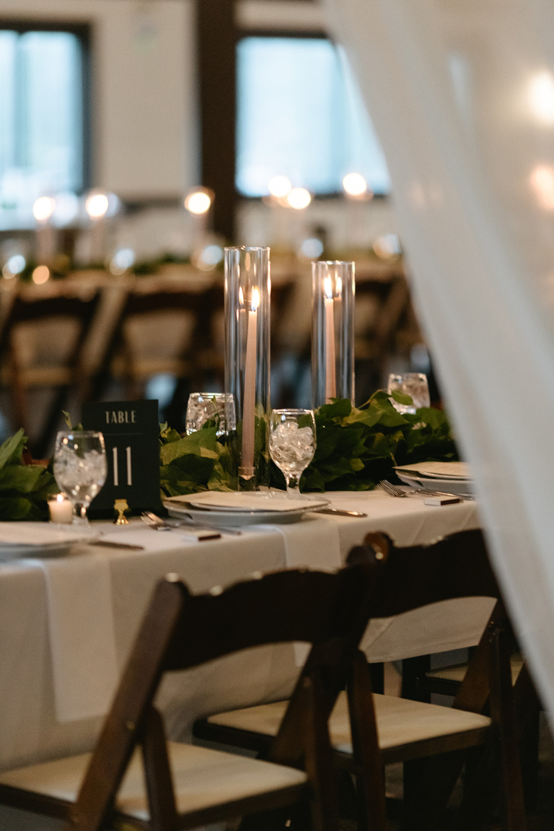 Table setting for wedding reception in Knoxville.