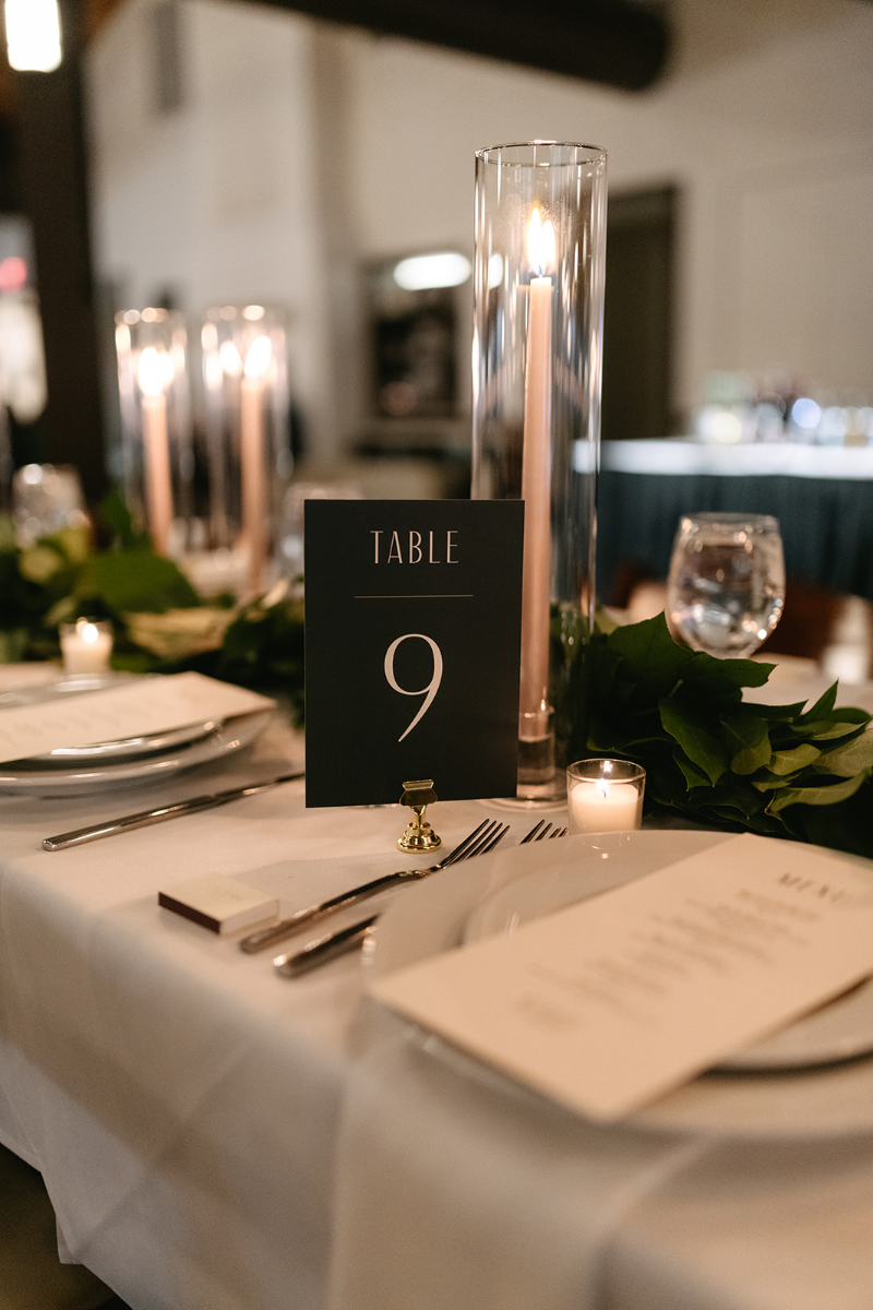 Table setting for wedding reception in Knoxville.