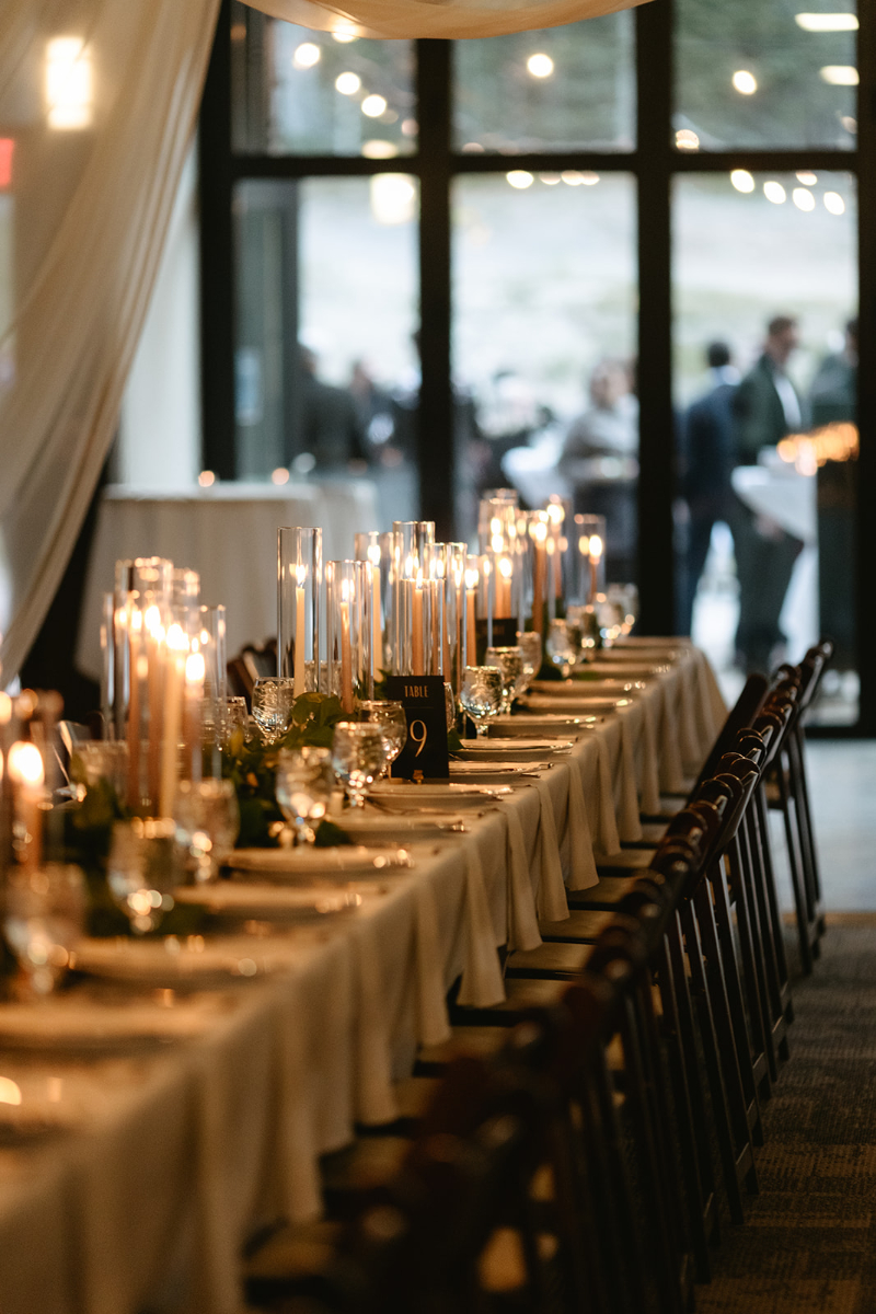 Table setting for wedding reception in Knoxville.
