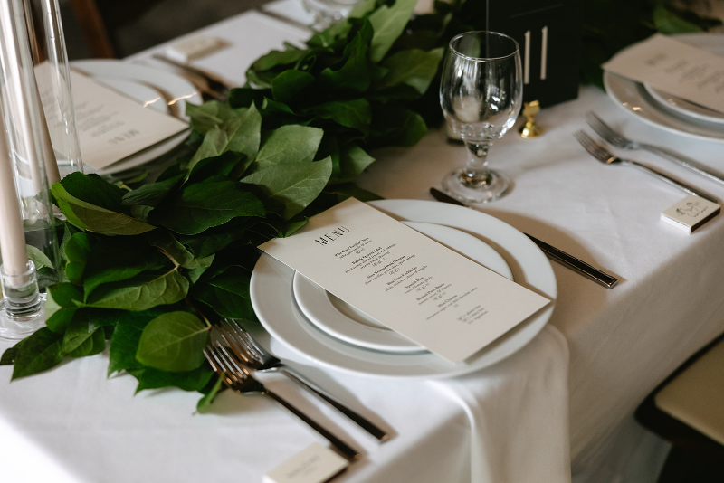 Table setting for wedding reception in Knoxville.