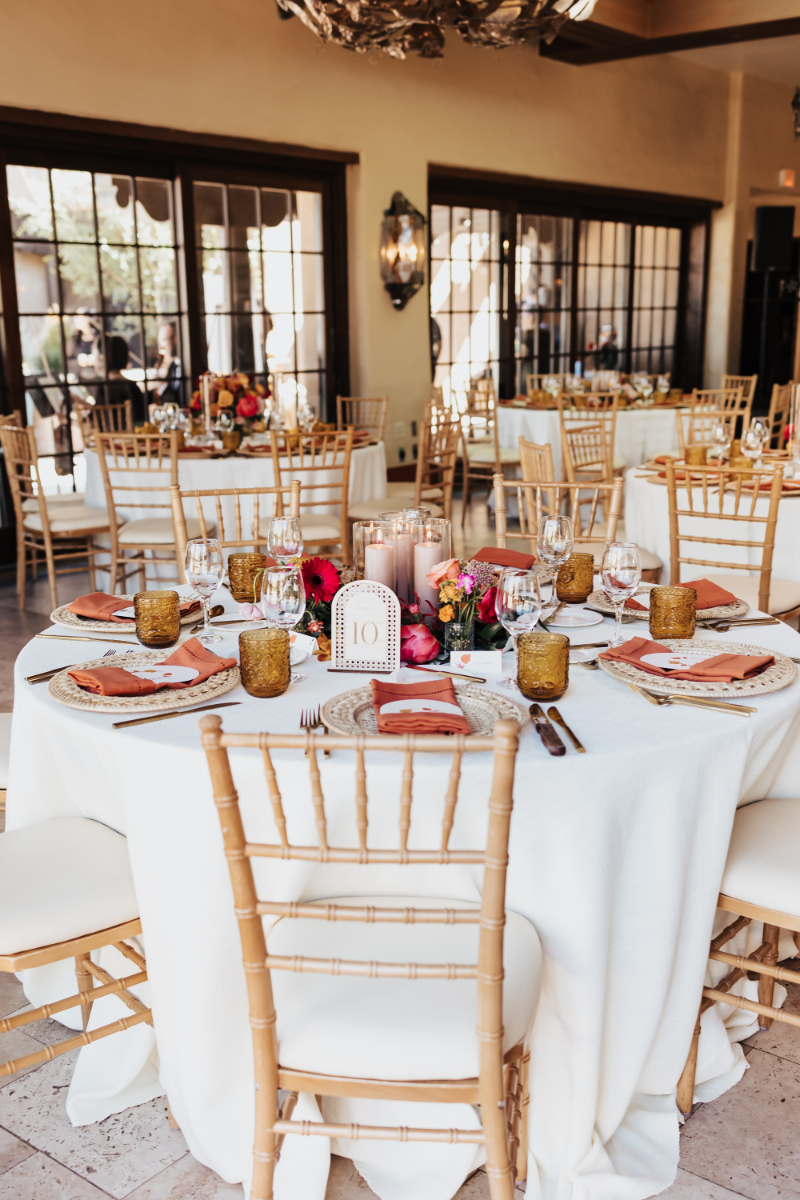 Santa Fe wedding decorated with spring centerpiece ideas from Verdeaux & Co.