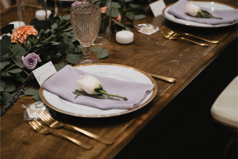 Table setting for wedding guest.